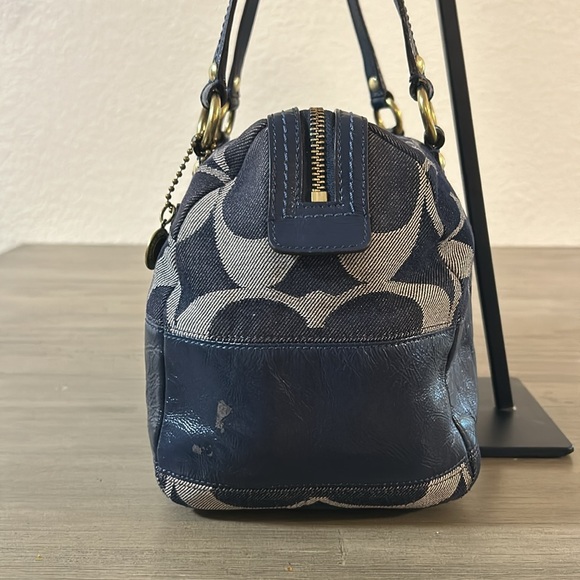 Coach Blue and Tan Shoulder Bag - Picture 5 of 12